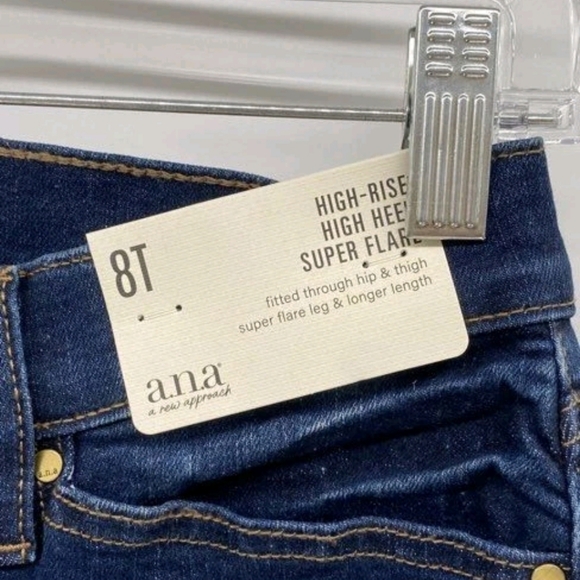 a.n.a Dark Indigo Flare Jeans High Rise Sz 8 - Picture 5 of 9